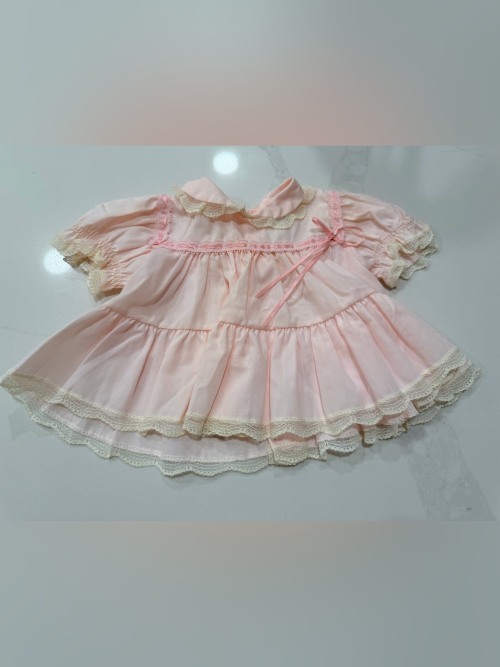 Bryan Delicate Pink Lace-Trim Chemise with Ribbon Detail